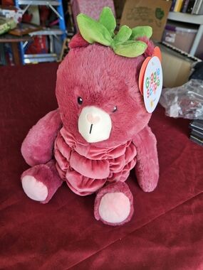 Giggle Scape Raspberry Bear Plush Plum Vintage Soft Toy Stuffed NEW NWT RARE